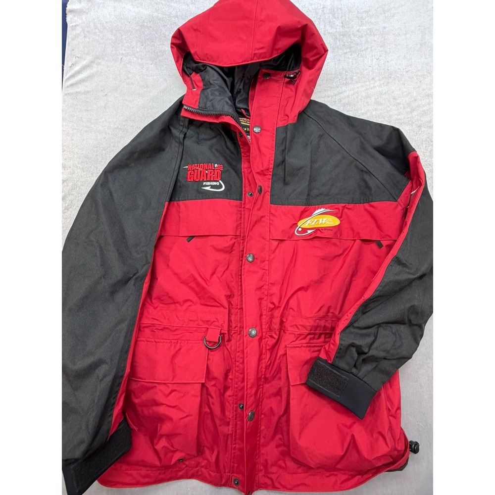 Stearns Dry Wear National Guard FLW Tour Fishing Jacket Red Nylon Poylester LG